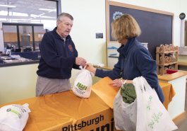 December 14, 2023: State Sen. Jim Brewster and his district office staff volunteered today at the Greater Pittsburgh Community Food Bank in Duquesne today for a holiday turkey distribution for food insecure families in the region.  The staff also provided, books, treats and information about state services available for families struggling to make ends meet.