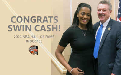 Brewster Attends Swin Cash Hall of Fame Induction, Presents Senate Proclamation