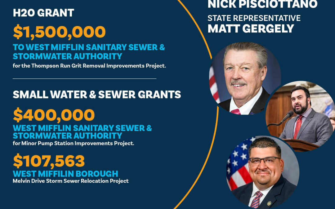 El Senador Brewster y los Reps. Pisciottano y Gergely anuncian 2 millones de dólares para proyectos de infraestructura